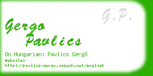 gergo pavlics business card